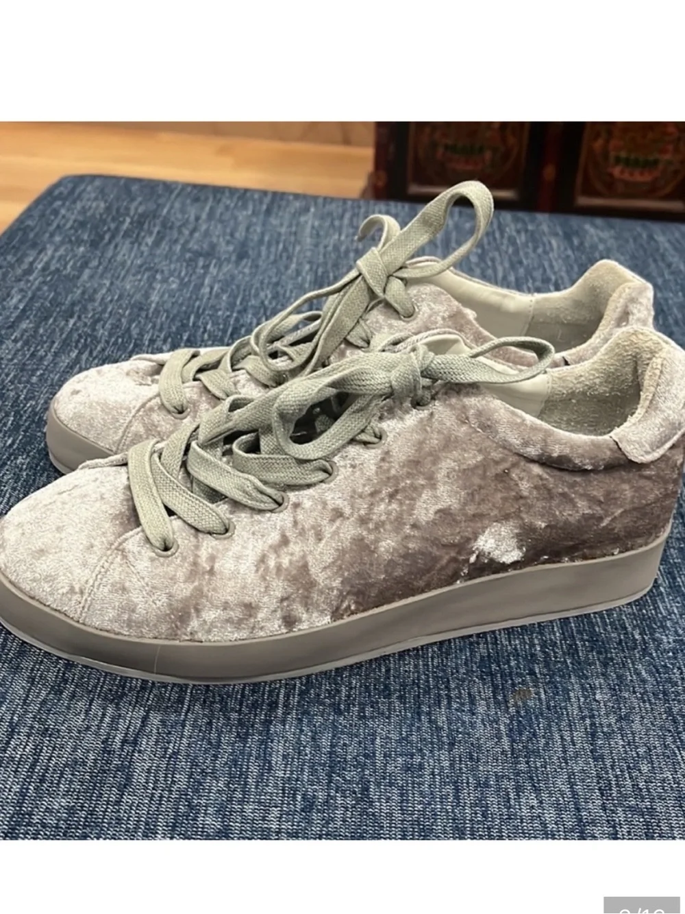 Rag & Bone Crusher Dove Velvet Classic Sneakers, Size 10, New without Tag